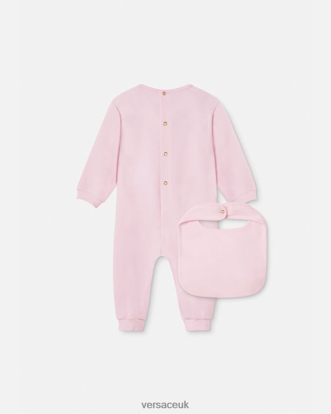 Children Versace Donatella Chain Baby Sleepsuit Set 6D2D061830 Pink Clothing