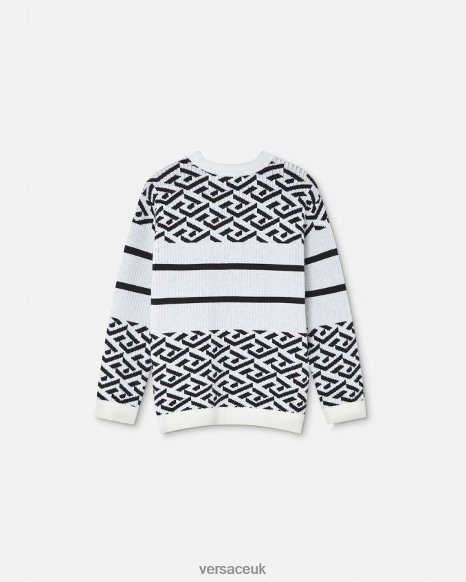 Children Versace Medusa La Greca Sweater 6D2D061992 Black & White Clothing