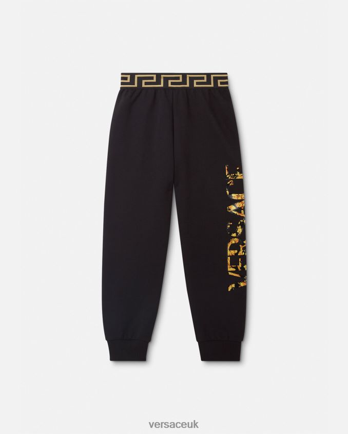 Children Versace Barocco Logo Sweatpants 6D2D061993 Black Clothing