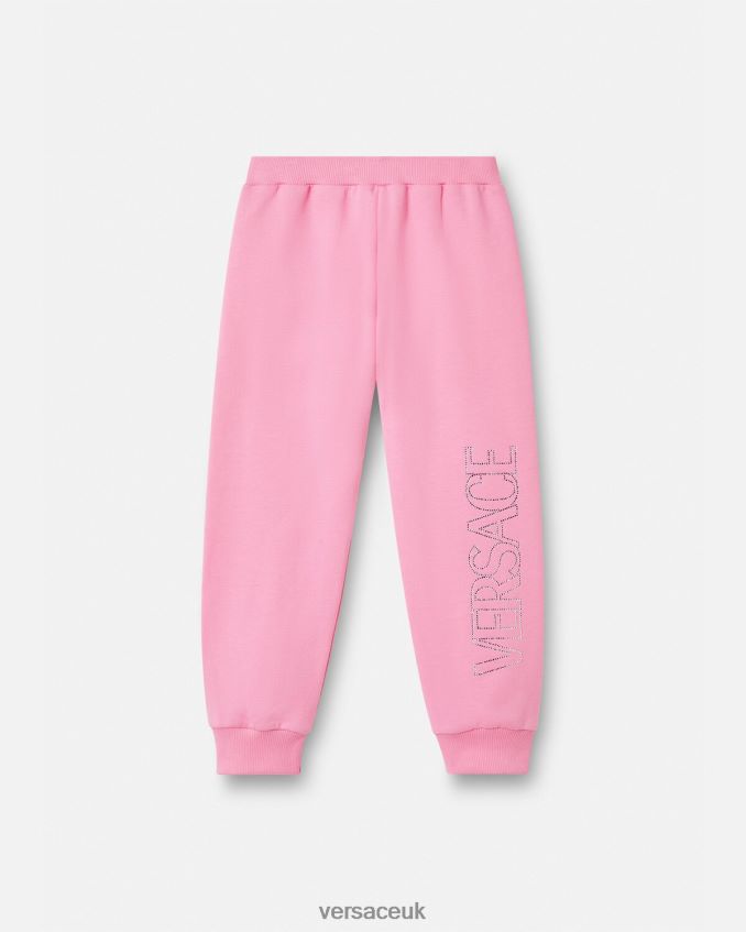 Children Versace Crystal Logo Sweatpants 6D2D062023 Pink Clothing
