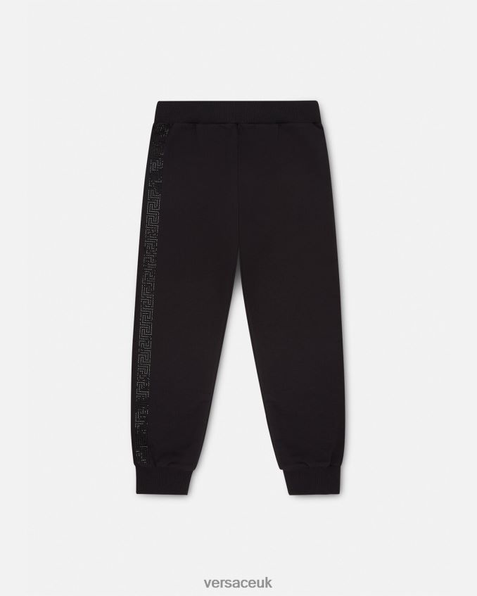 Children Versace Greca Crystal Sweatpants 6D2D061999 Black Clothing