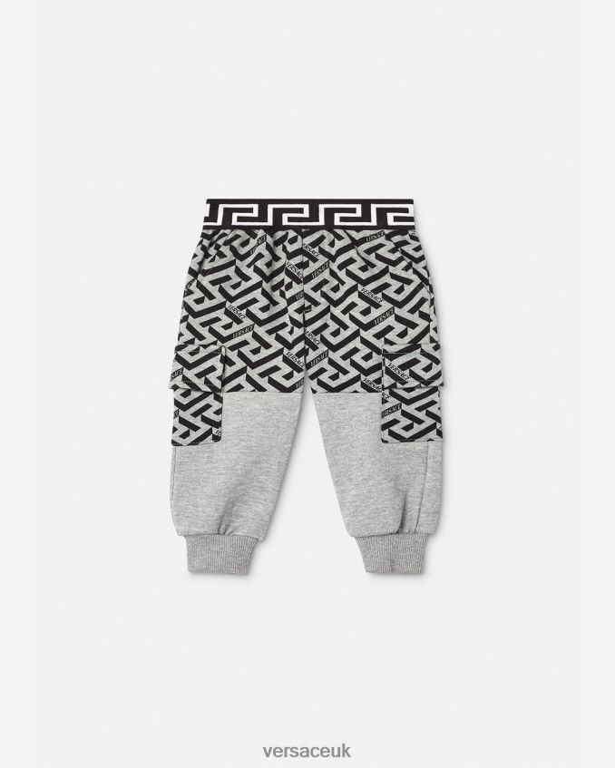 Children Versace La Greca Baby Sweatpants 6D2D061911 Gray Clothing