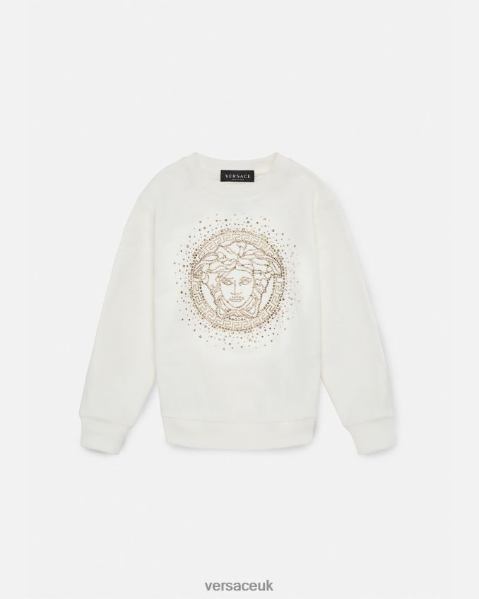 Children Versace Crystal Medusa Sweatshirt 6D2D061963 White Clothing