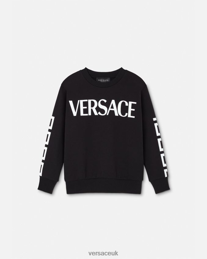 Children Versace Greca Sweatshirt 6D2D062106 Black Clothing