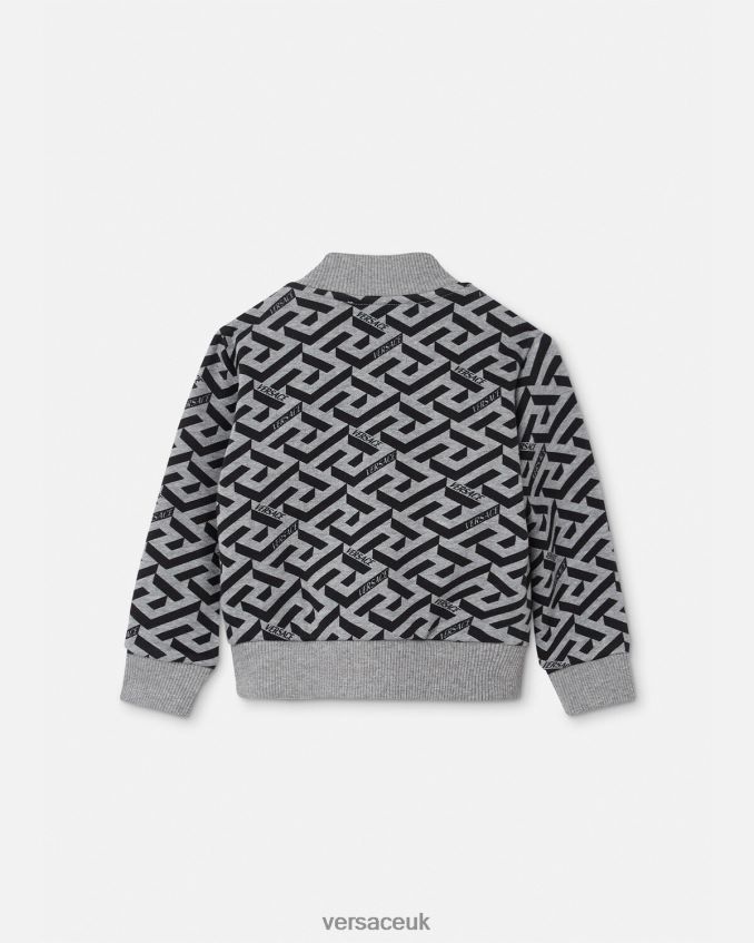 Children Versace La Greca Baby Zip Sweatshirt 6D2D061909 Gray & Print Clothing