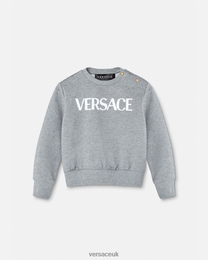 Children Versace Logo Baby Sweatshirt 6D2D061856 Gray Clothing