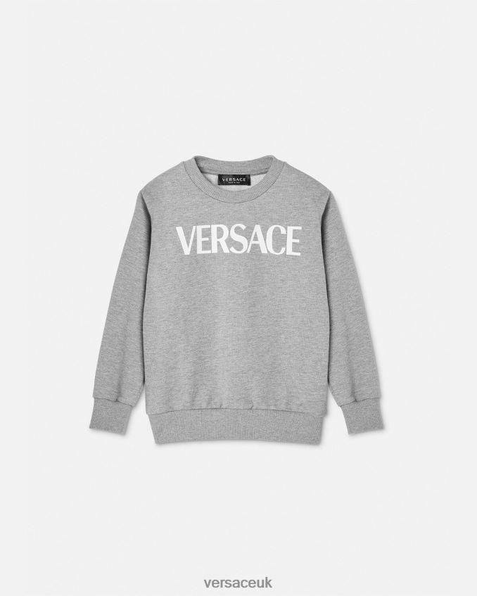 Children Versace Logo Sweatshirt 6D2D062095 Gray Clothing