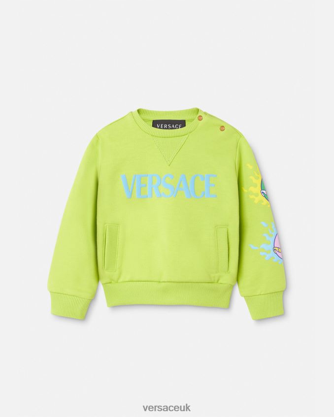 Children Versace Medusa Sunnies Baby Sweatshirt 6D2D061929 Lime Clothing