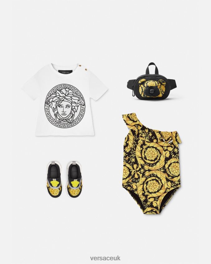Children Versace Barocco Baby One-Piece Swimsuit 6D2D061860 Print Clothing