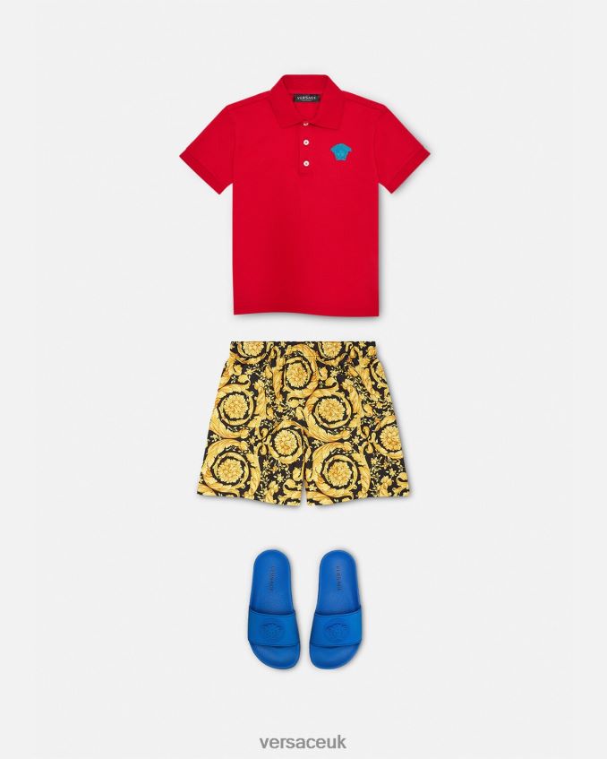 Children Versace Barocco Print Swim Shorts 6D2D062097 Print Clothing