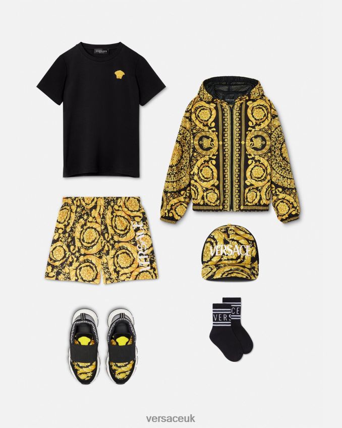 Children Versace Logo Barocco Swim Shorts 6D2D062096 Print Clothing