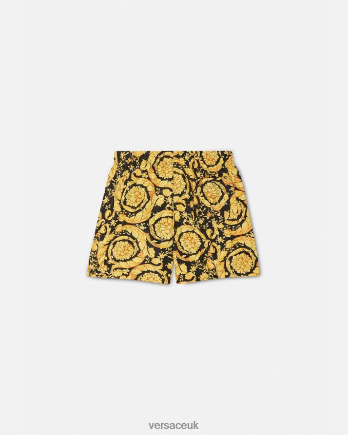 Children Versace Logo Barocco Swim Shorts 6D2D062096 Print Clothing