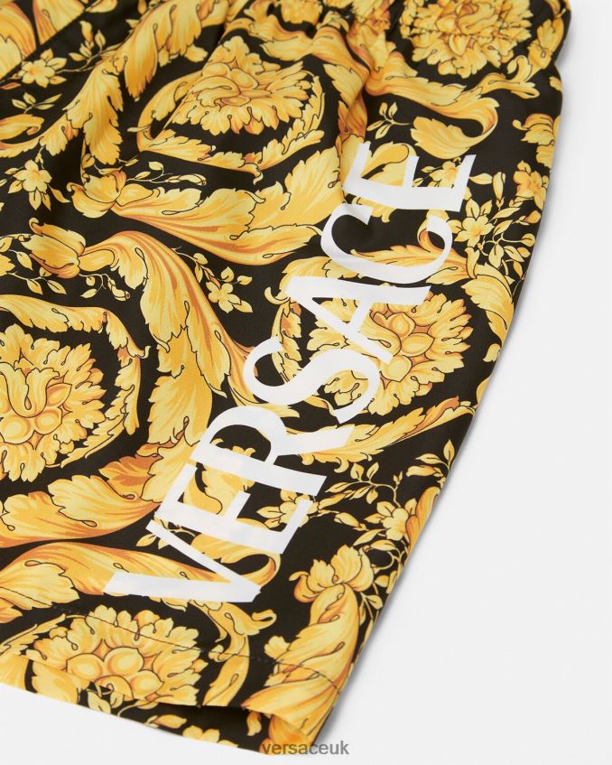Children Versace Logo Barocco Swim Shorts 6D2D062096 Print Clothing