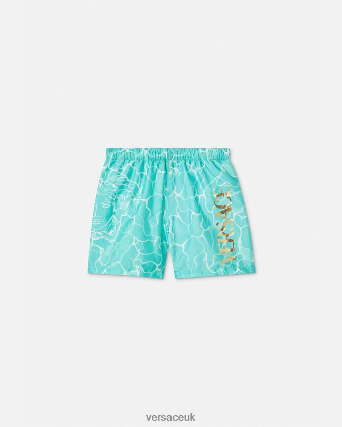 Children Versace Medusa Logo Swim Shorts 6D2D062134 Blue Clothing