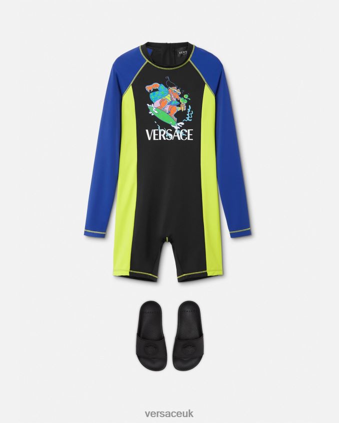 Children Versace Sun Protect Wetsuit 6D2D062136 Multicolor Clothing