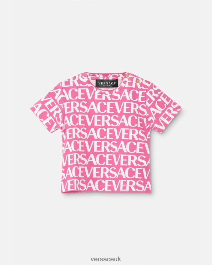 Children Versace Allover Baby T-Shirt 6D2D061920 Pink & Print Clothing