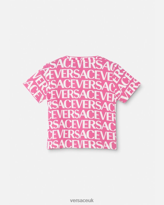 Children Versace Allover Baby T-Shirt 6D2D061920 Pink & Print Clothing