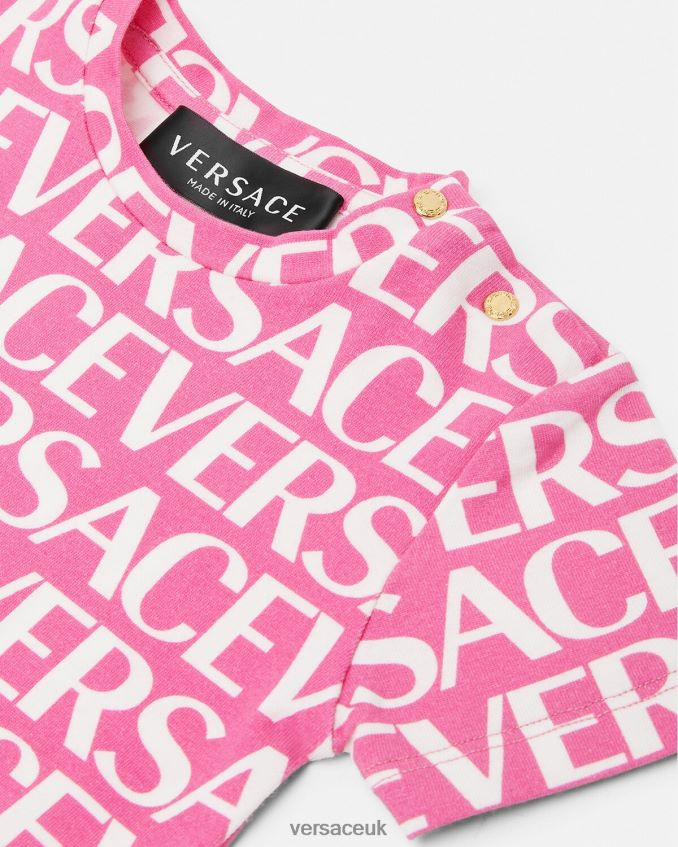 Children Versace Allover Baby T-Shirt 6D2D061920 Pink & Print Clothing