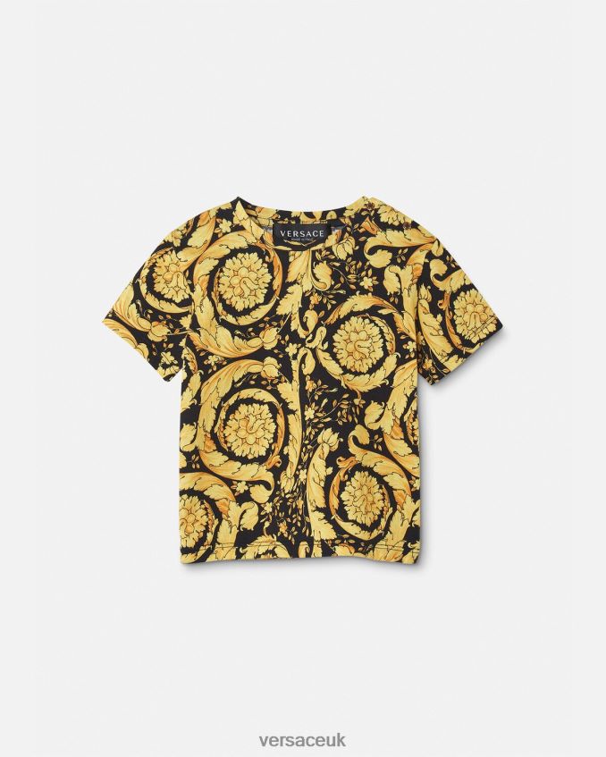 Children Versace Barocco Baby T-Shirt 6D2D061859 Print Clothing
