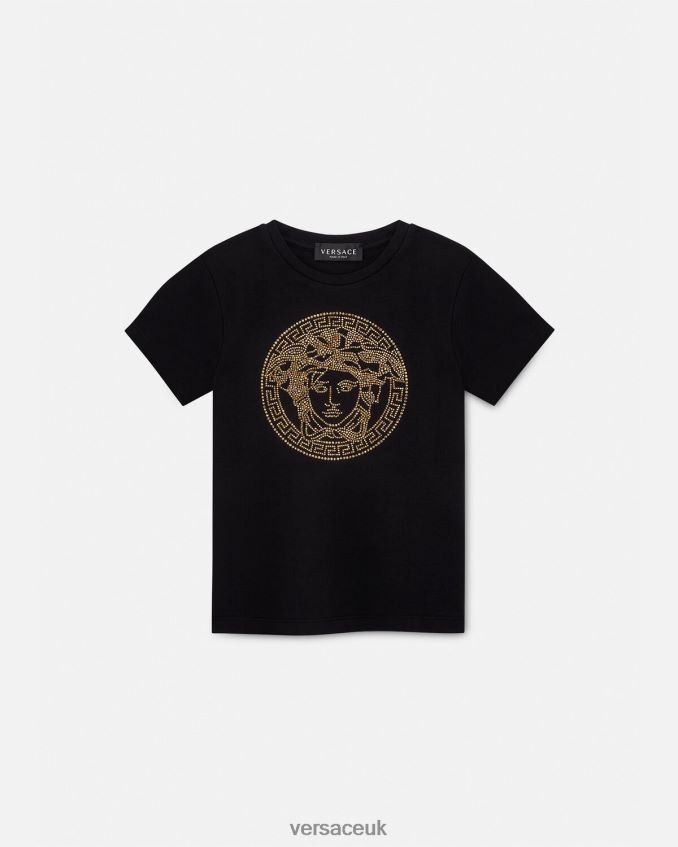Children Versace Crystal Medusa T-Shirt 6D2D061961 Black Clothing