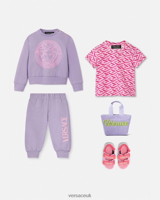 Children Versace La Greca Baby T-Shirt 6D2D061874 Pink Clothing