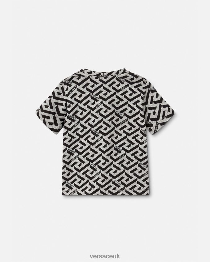Children Versace La Greca Baby T-Shirt 6D2D061910 Gray & Print Clothing