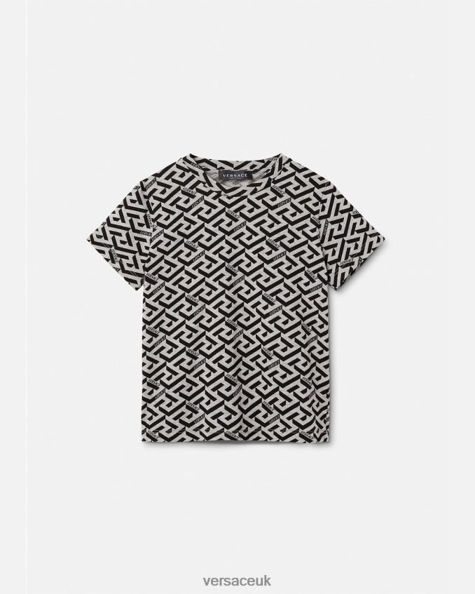 Children Versace La Greca T-Shirt 6D2D062115 Gray & Print Clothing