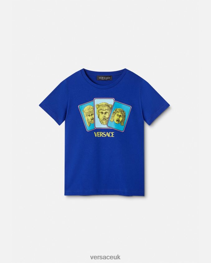 Children Versace Le Maschere T-Shirt 6D2D062121 Blue Clothing