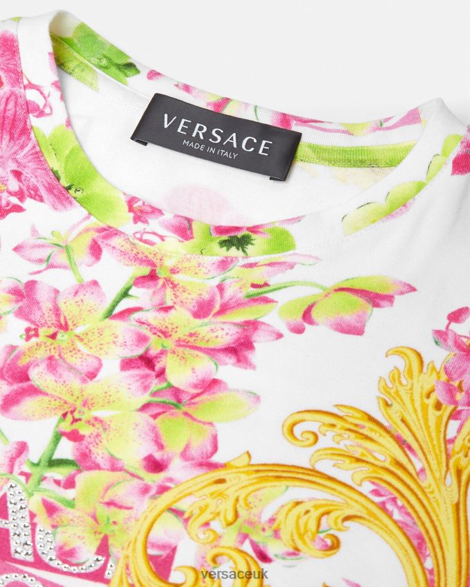 Children Versace Logo Orchid T-Shirt 6D2D061970 White & Print Clothing
