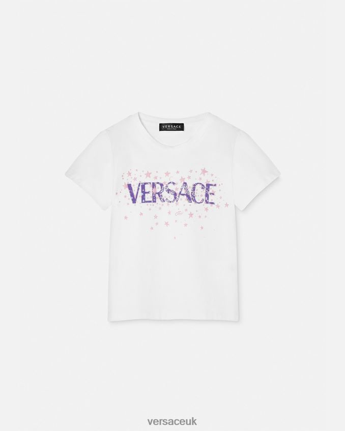 Children Versace Logo Stars T-Shirt 6D2D061951 White & Print Clothing