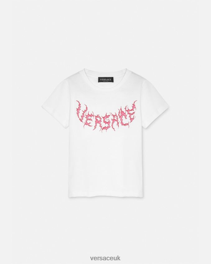 Children Versace Logo T-Shirt 6D2D062004 White Clothing