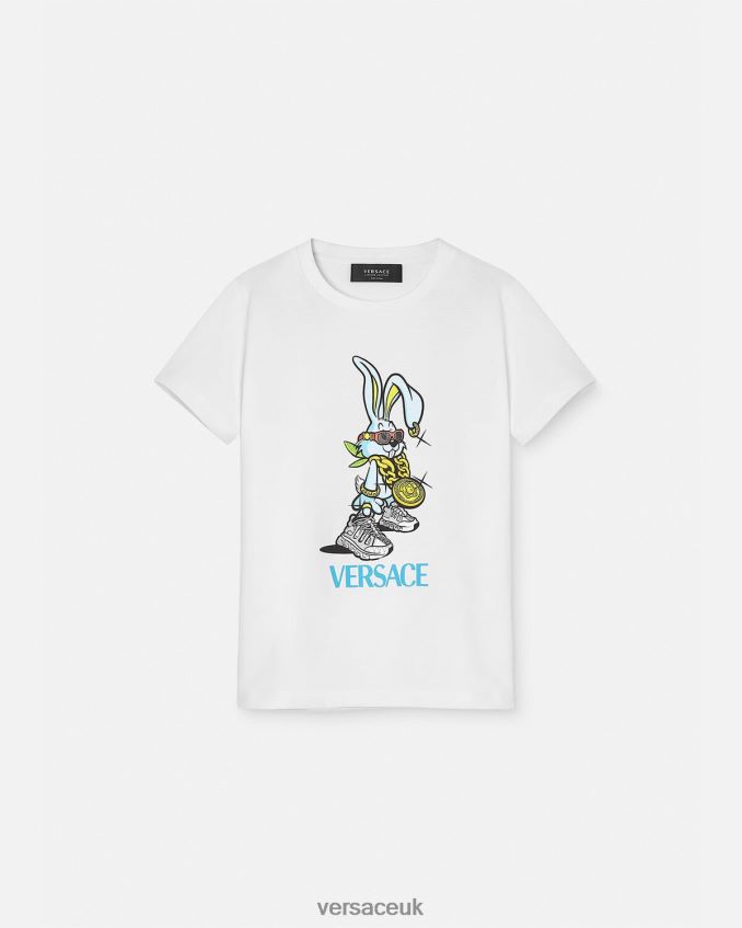Children Versace Lunar New Year Rabbit T-Shirt 6D2D061991 Blue Clothing