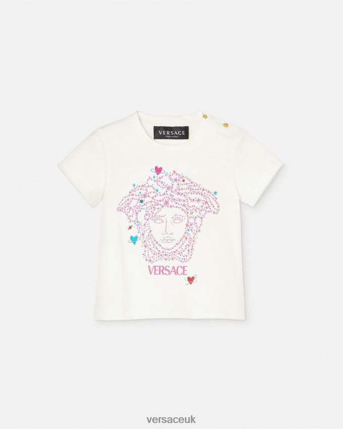 Children Versace Medusa Baby T-Shirt 6D2D061853 White & Print Clothing