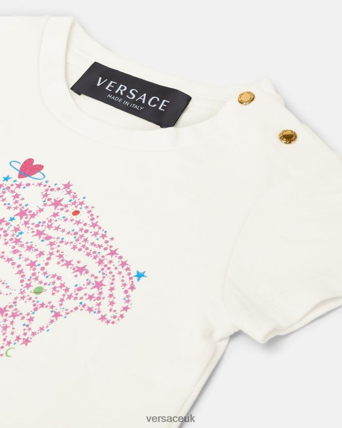 Children Versace Medusa Baby T-Shirt 6D2D061853 White & Print Clothing