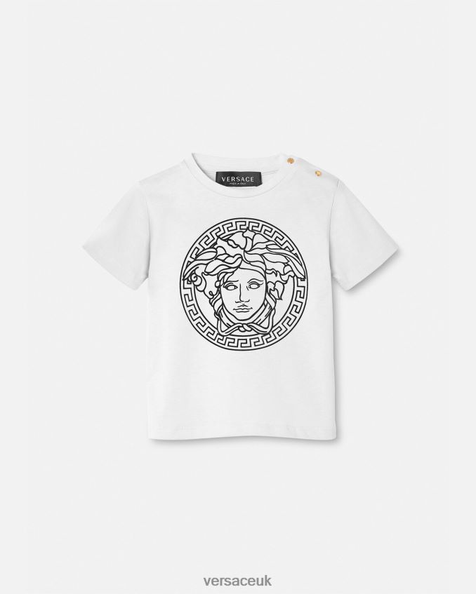 Children Versace Medusa Baby T-Shirt 6D2D061863 Black & White Clothing