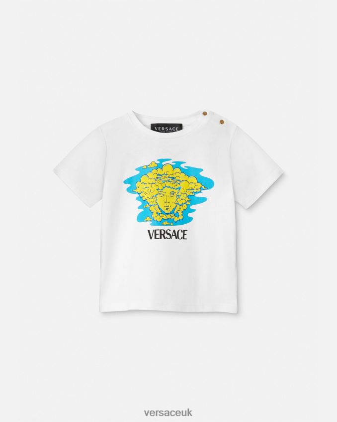 Children Versace Medusa Logo Baby T-Shirt 6D2D061914 White & Print Clothing