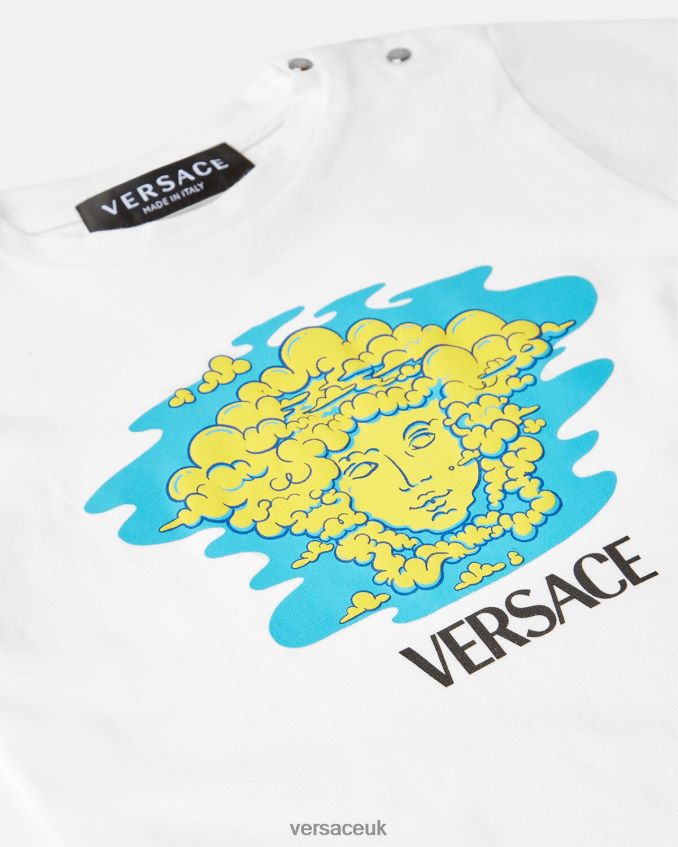 Children Versace Medusa Logo Baby T-Shirt 6D2D061914 White & Print Clothing