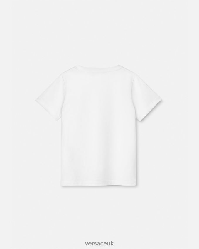Children Versace Medusa Logo T-Shirt 6D2D062127 White & Print Clothing