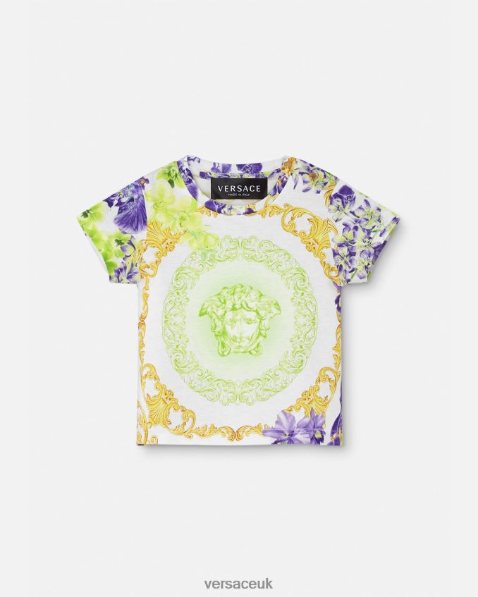 Children Versace Medusa Orchid Baby T-Shirt 6D2D061866 White & Print Clothing
