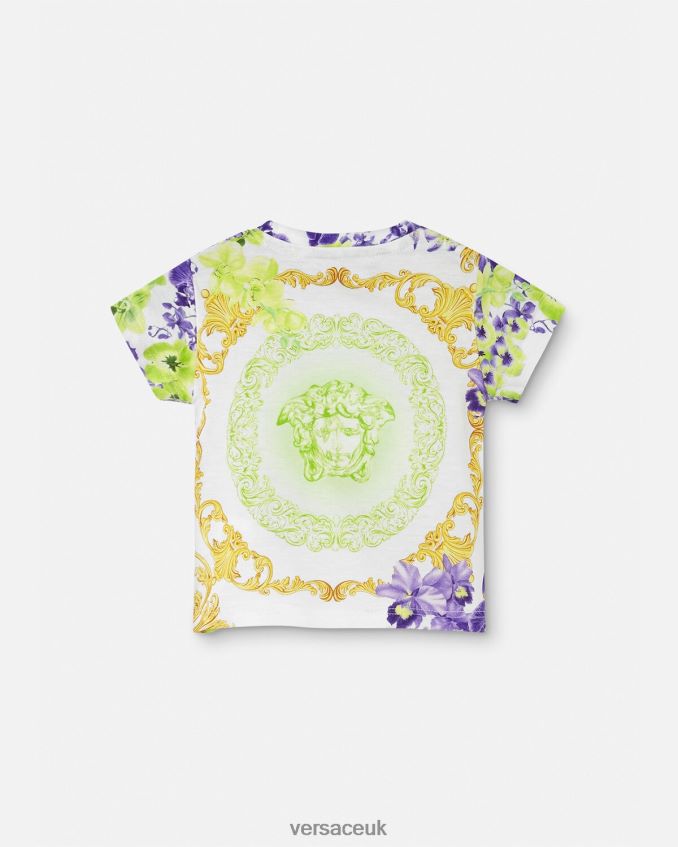 Children Versace Medusa Orchid Baby T-Shirt 6D2D061866 White & Print Clothing