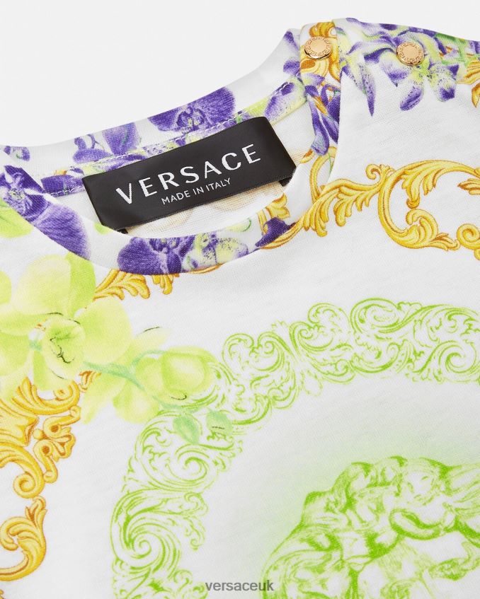 Children Versace Medusa Orchid Baby T-Shirt 6D2D061866 White & Print Clothing