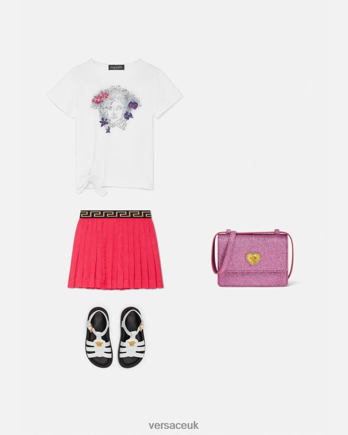 Children Versace Orchid Medusa T-Shirt 6D2D062003 White & Print Clothing