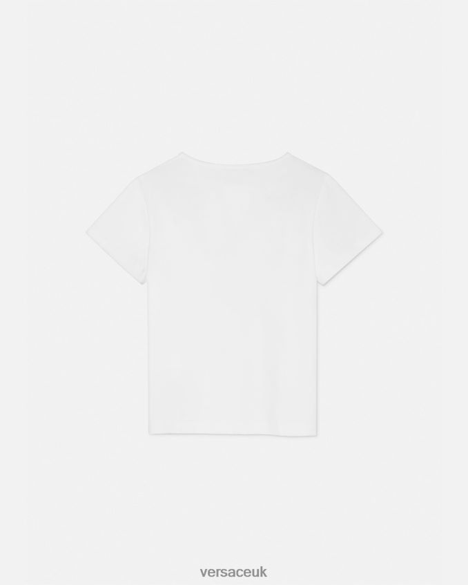 Children Versace Orchid Medusa T-Shirt 6D2D062003 White & Print Clothing