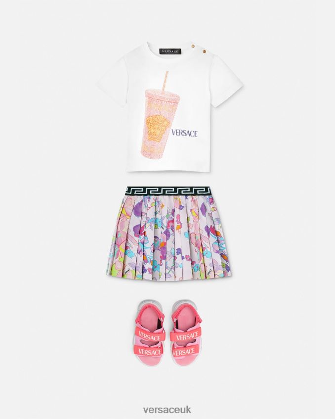 Children Versace Travel Mug Baby T-Shirt 6D2D061924 White & Print Clothing