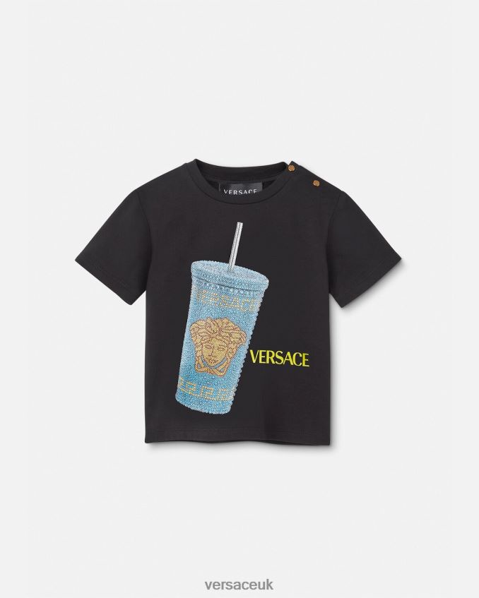 Children Versace Travel Mug Baby T-Shirt 6D2D061925 Black & Print Clothing