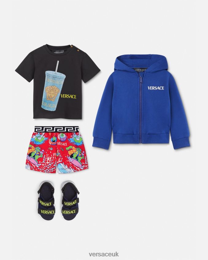 Children Versace Travel Mug Baby T-Shirt 6D2D061925 Black & Print Clothing