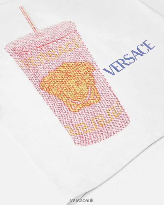 Children Versace Travel Mug Logo T-Shirt 6D2D062018 White & Print Clothing