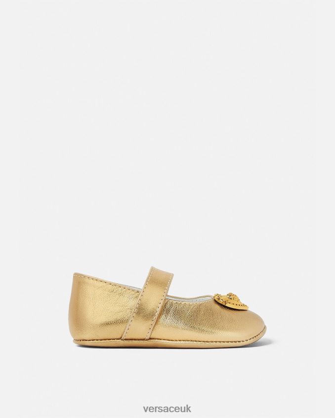 Children Versace Heart Medusa Baby Ballerinas 6D2D061847 Gold Shoe
