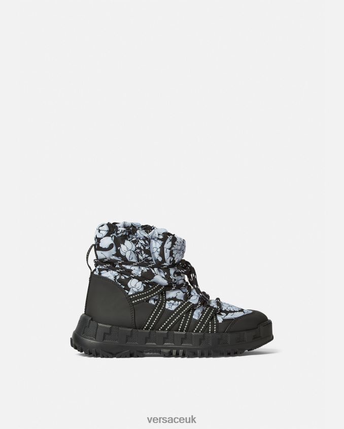 Children Versace Barocco Silhouette Snow Boots 6D2D062034 Black & White Shoe