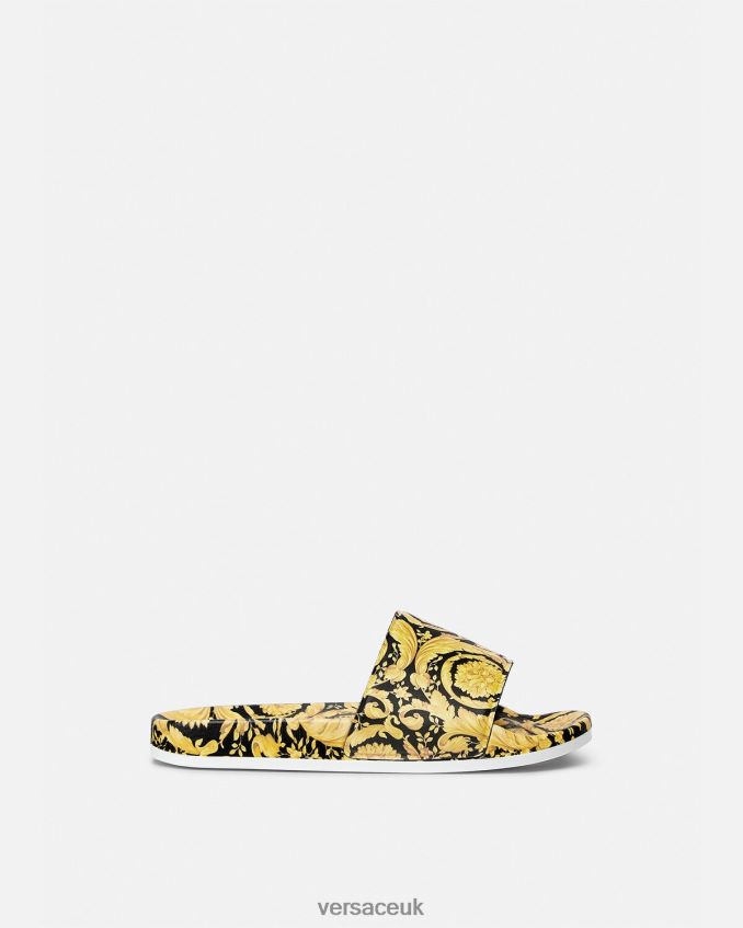 Children Versace Barocco Slides 6D2D062035 Print Shoe